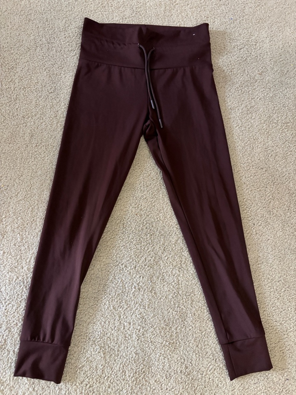 Brown Jogger Leggings with Drawstring